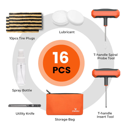 Kit de Reparación de Pinchazos de Emergencia Etenwolf (16 Piezas)