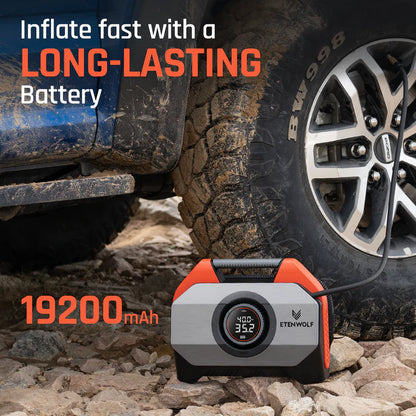 Compresor Inalámbrico Heavy-Duty y Powerbank Etenwolf Vortex S6 (19.200 mAh)