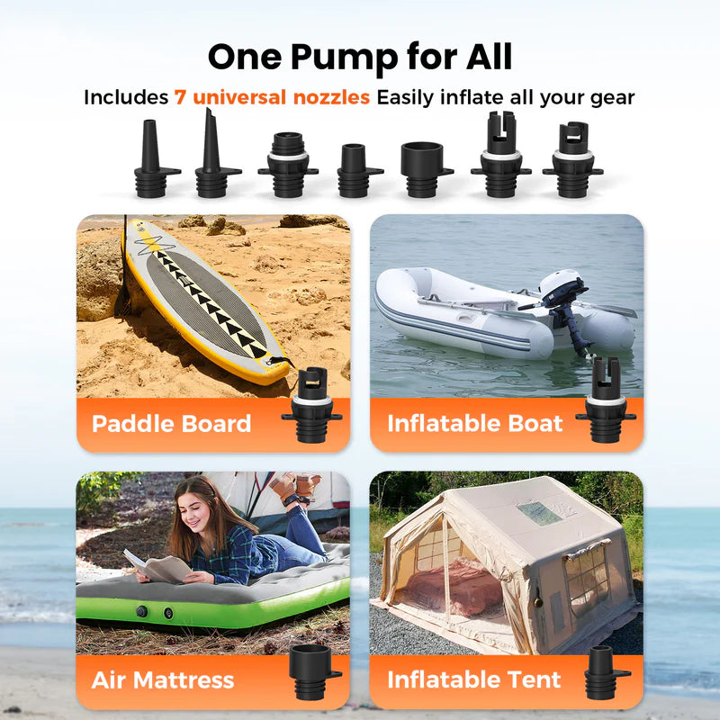Bomba Eléctrica de Alta Presión Etenwolf S4 para Paddle Board y Kayak (20 PSI)