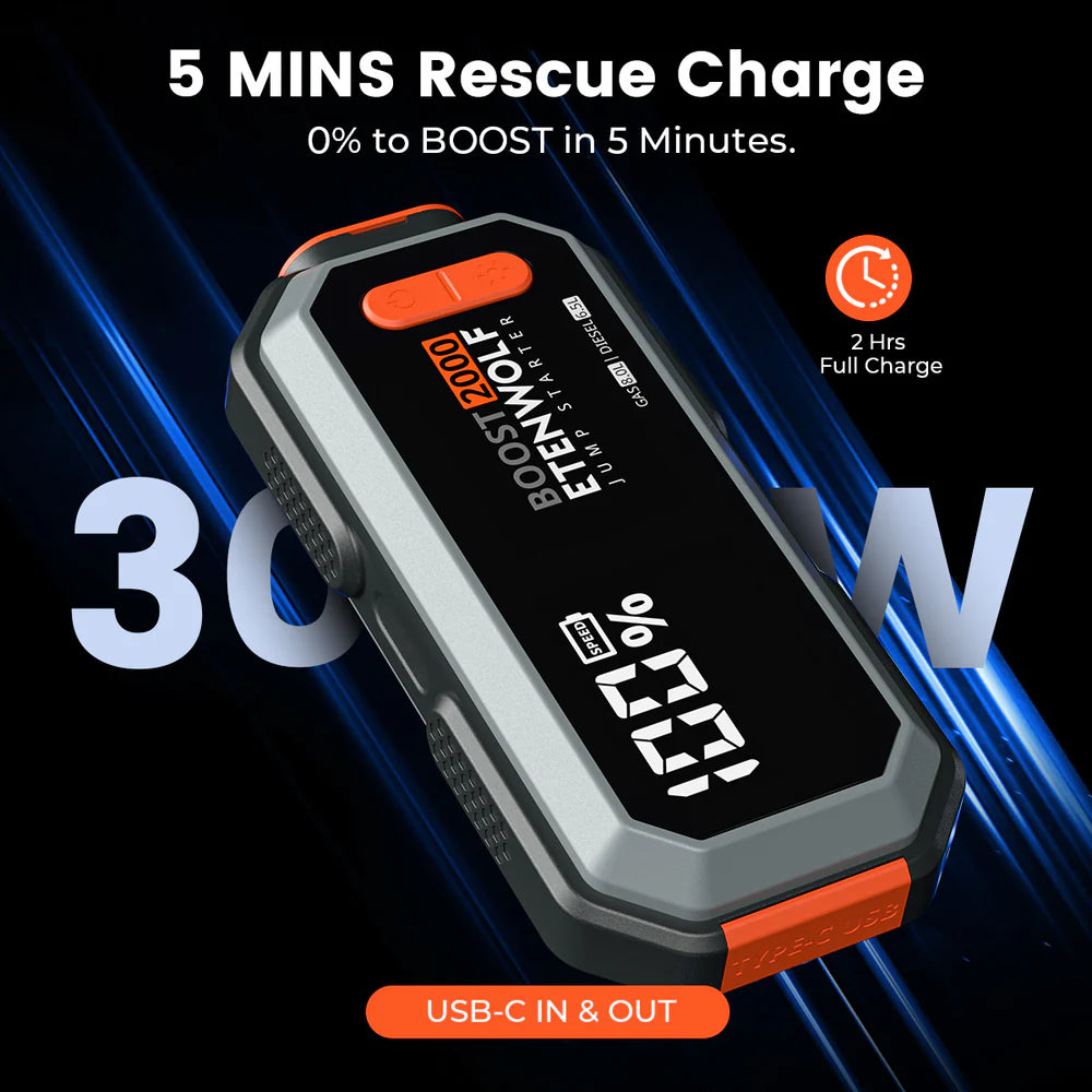 Partidor de Batería Portátil y Powerbank Etenwolf Helios J1 (2000A)