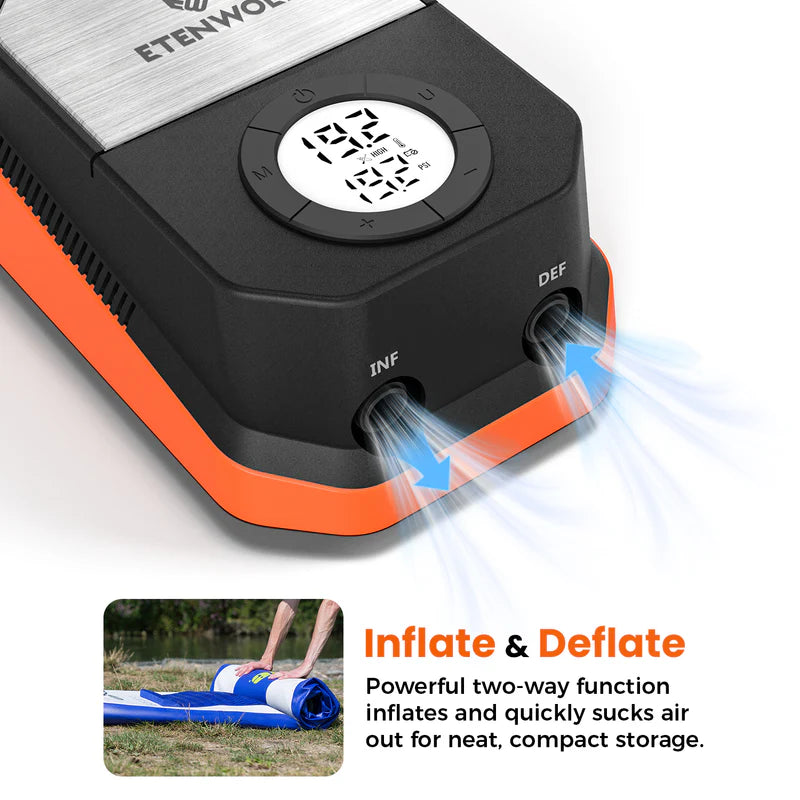 Bomba Eléctrica de Alta Presión Etenwolf S4 para Paddle Board y Kayak (20 PSI)