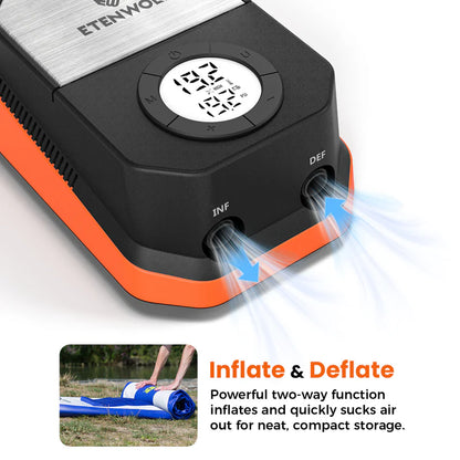 Bomba Eléctrica de Alta Presión Etenwolf S4 para Paddle Board y Kayak (20 PSI)