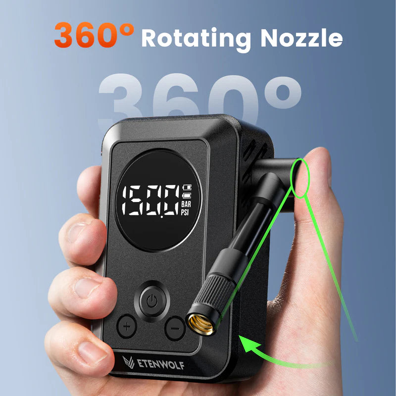 Mini Compresor Eléctrico de Bolsillo para Bicicletas Etenwolf S0 (150 PSI)
