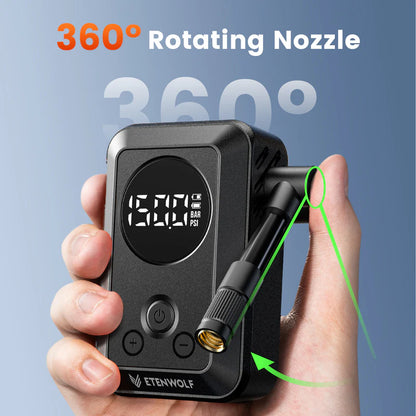Mini Compresor Eléctrico de Bolsillo para Bicicletas Etenwolf S0 (150 PSI)