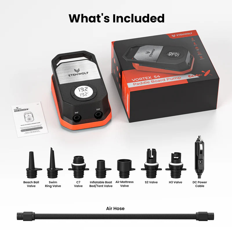 Bomba Eléctrica de Alta Presión Etenwolf S4 para Paddle Board y Kayak (20 PSI)